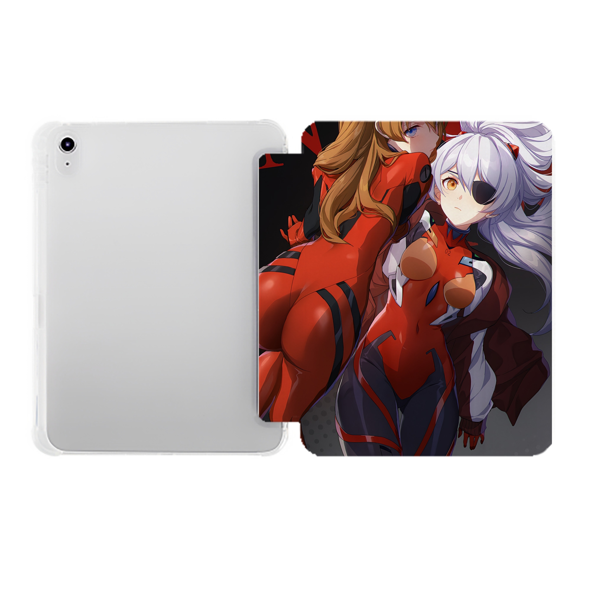 （画像用） EVA 新世紀エヴァンゲリオン IPad ケース ペン収納付き 三つ折りスタンド PUレザー×シリコン 対応機種9.5/10.5/10.9インチ